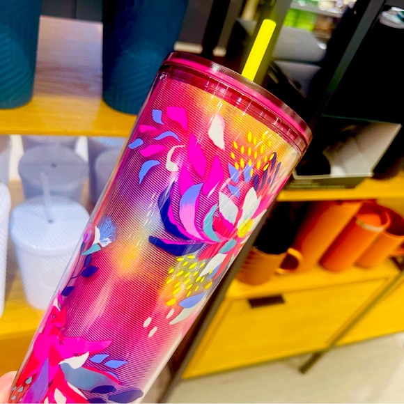 Starbucks Rainbow Floral Cold Cup Ombre Iridescent Venti Tumbler 24oz NWT 2024 - Picture 6 of 12